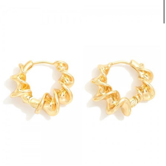Twisted Metal Huggie Hoops