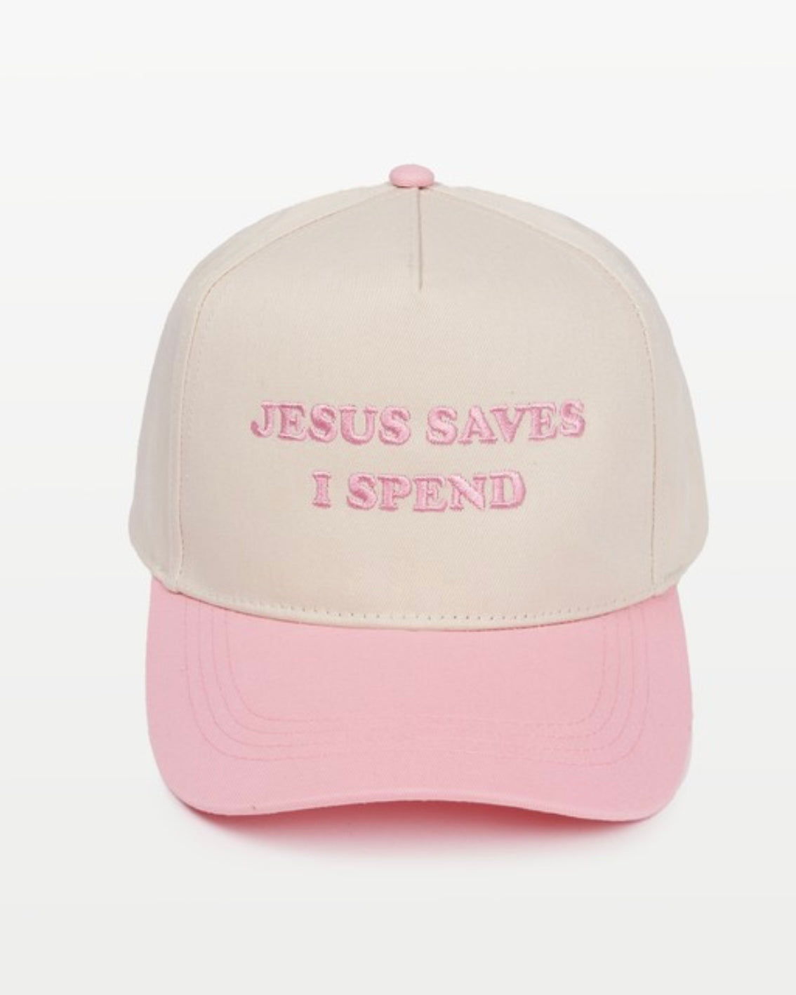 Jesus Saves I Spend Hat (Pink)