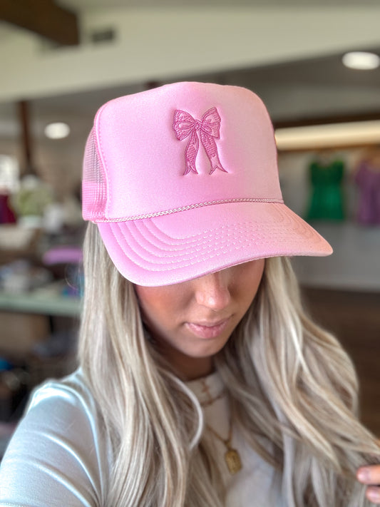 Pink Bow Trucker Hat by