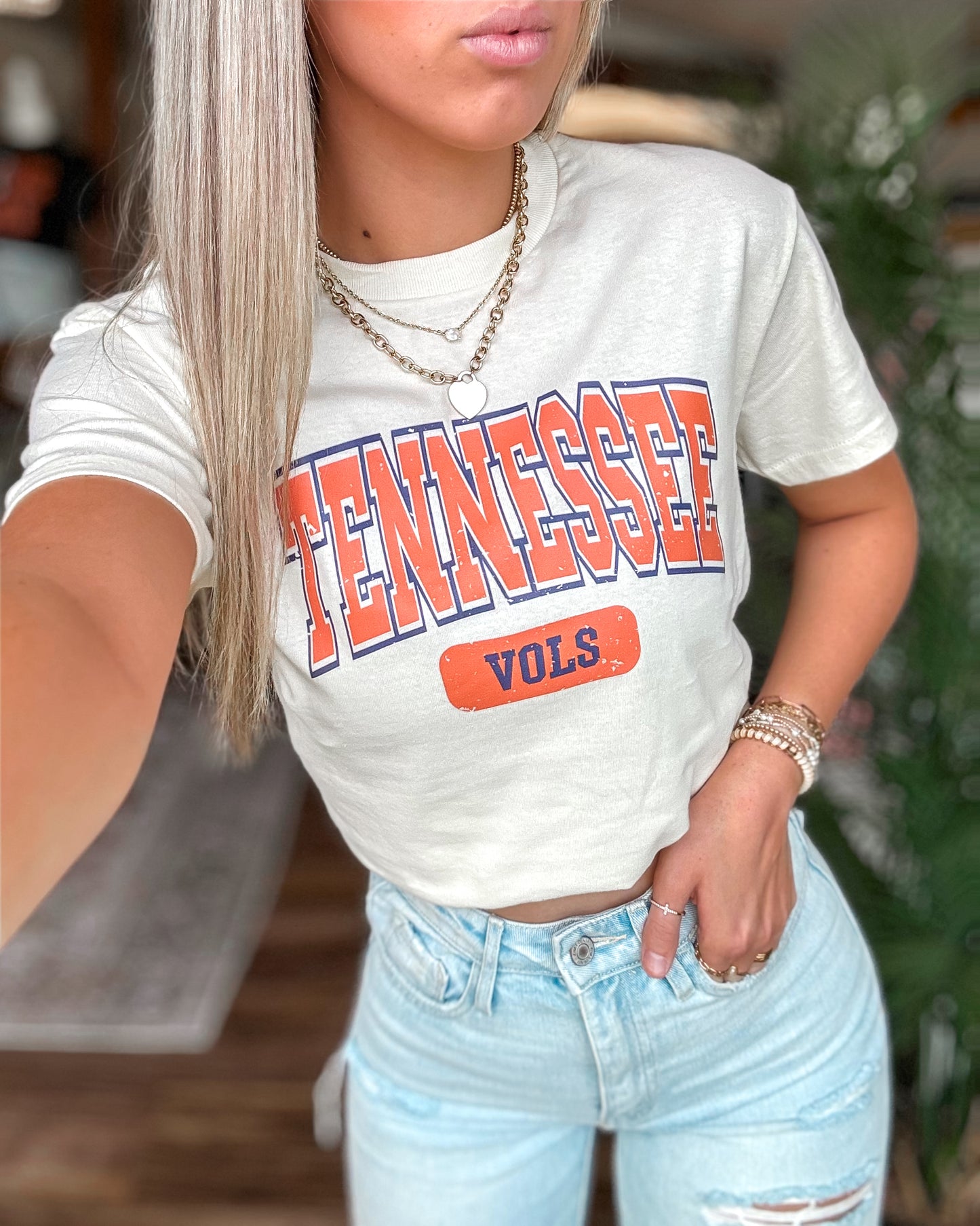 Cream Tennessee Football Tee