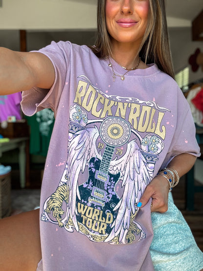 Lavender Splatter Rock & Roll Tee