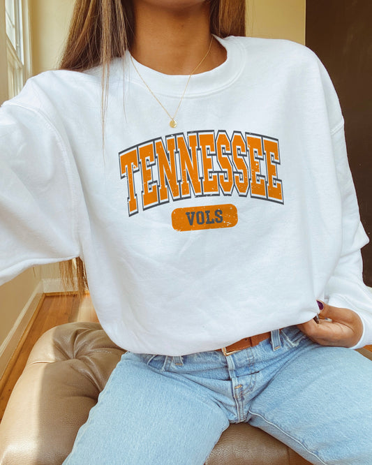 White Varsity Vols Sweatshirt (PRE-ORDER)