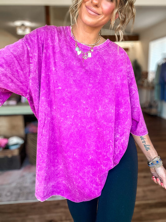 On Repeat Oversized Box Tee (Plum)