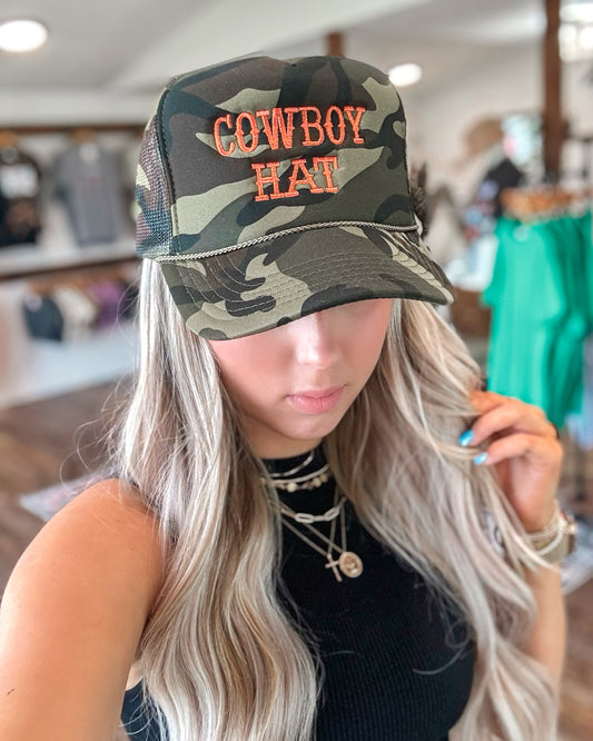 Cowboy Trucker Hat (Dk Camo)