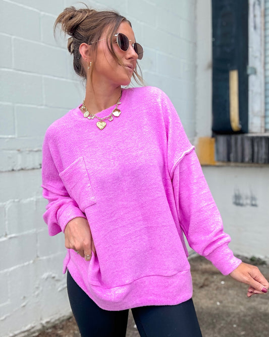 Everyday Cloud Oversized Sweater (Bright Mauve)