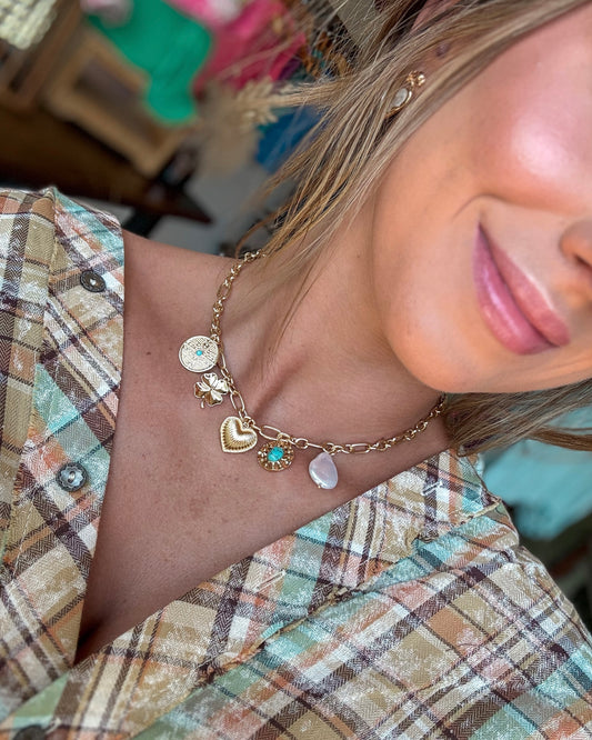 How Lucky Are We Charm Necklace