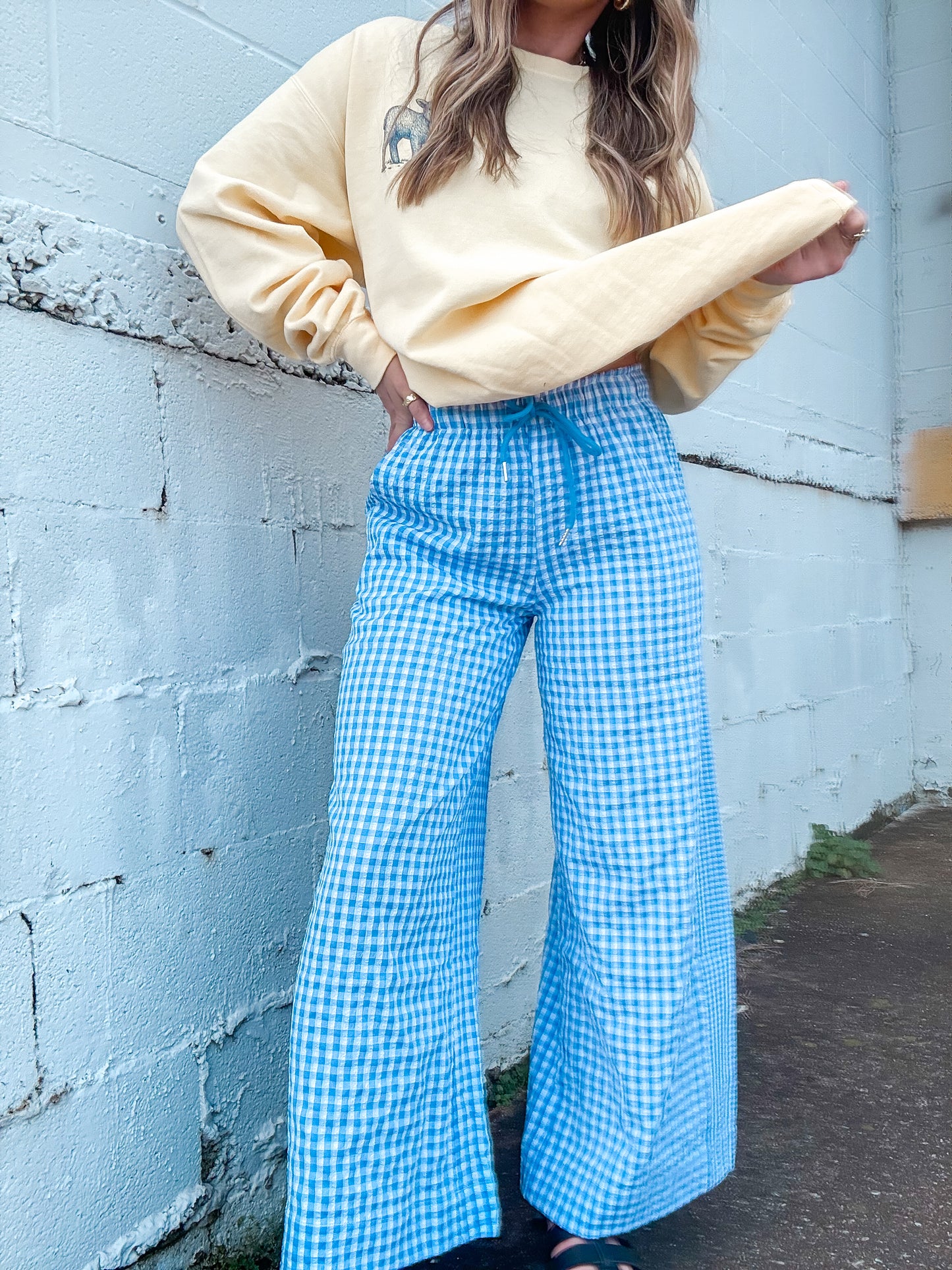 Blue Skies Gingham Pants
