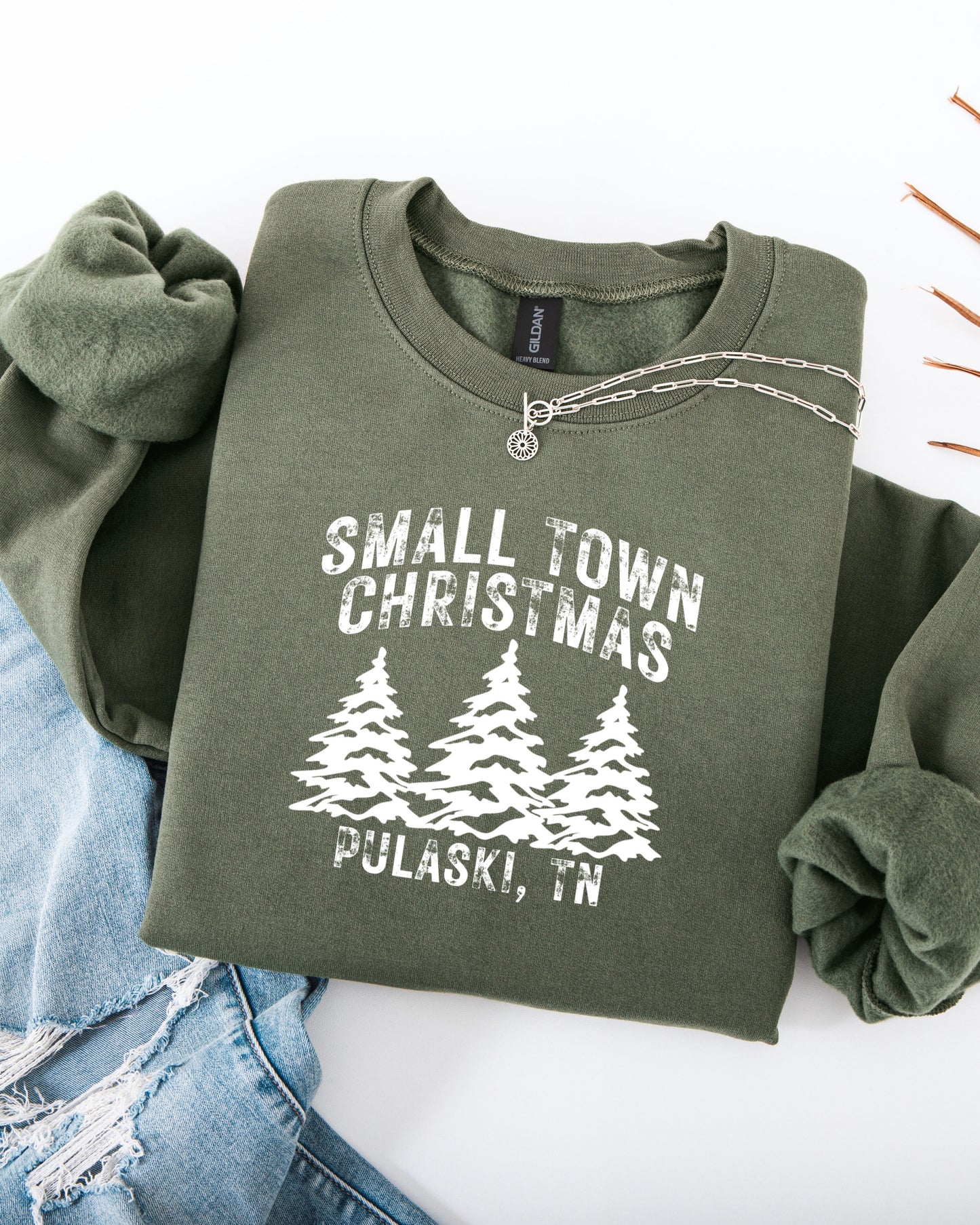 Military Green Christmas Sweatshirt (PRE-ORDER)