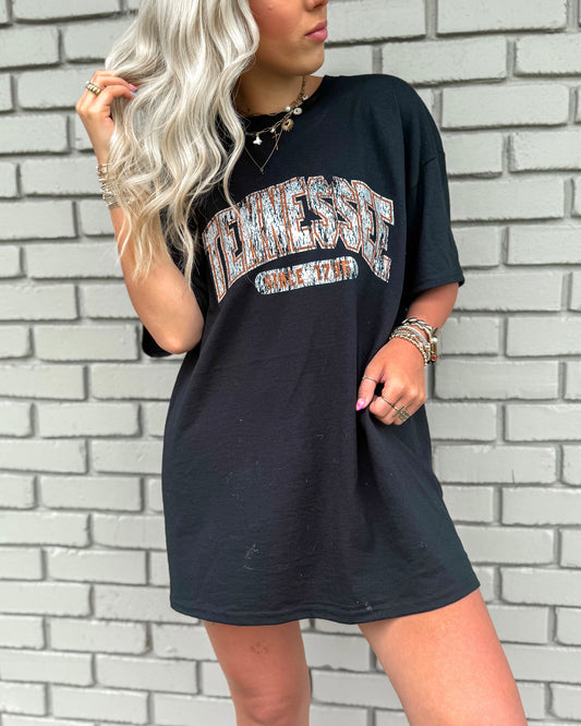 Black Tennessee Distressed Tee
