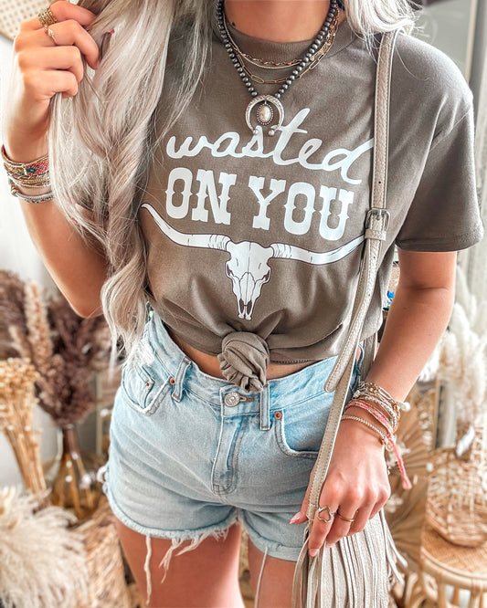 Wasted On You Tee (Mocha)